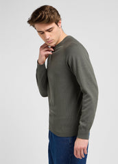 Męski Sweter Lee Clean Raglan Sweater Olive Gray 112370537