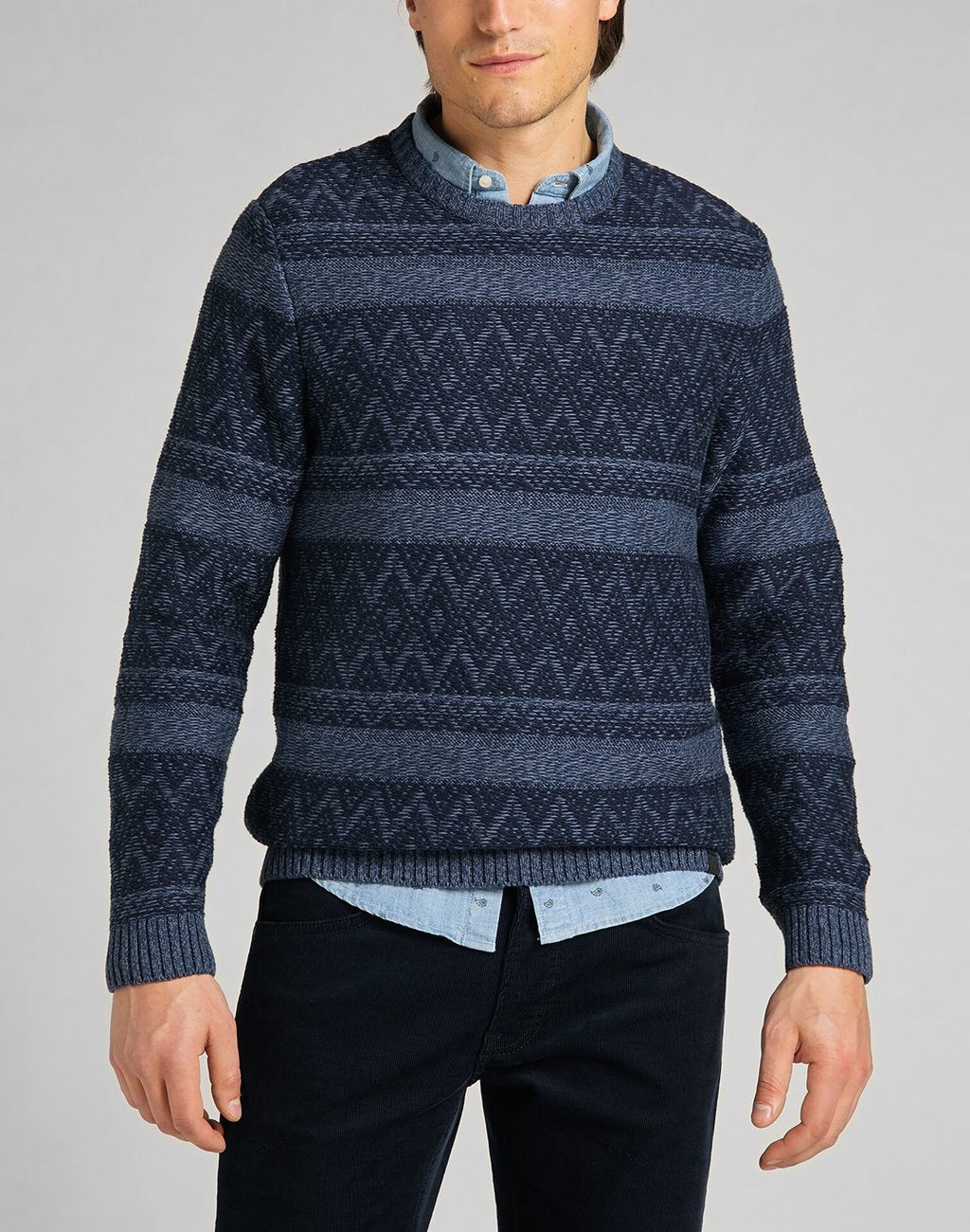 MĘSKI SWETER LEE CREW SEAS KNIT NAVY L83GNW35 112140936