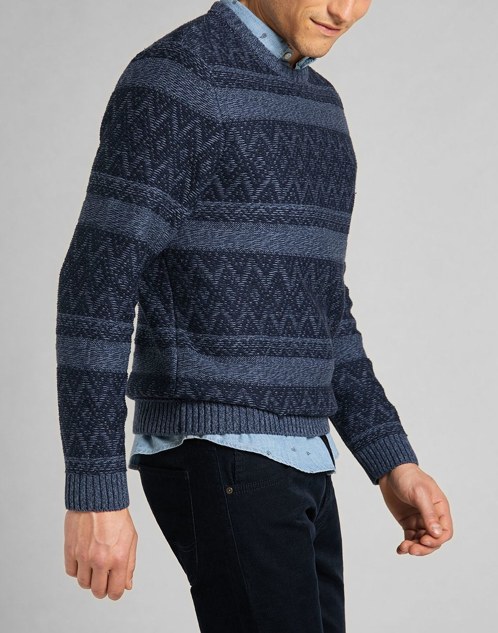 MĘSKI SWETER LEE CREW SEAS KNIT NAVY L83GNW35 112140936