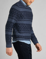 MĘSKI SWETER LEE CREW SEAS KNIT NAVY L83GNW35 112140936