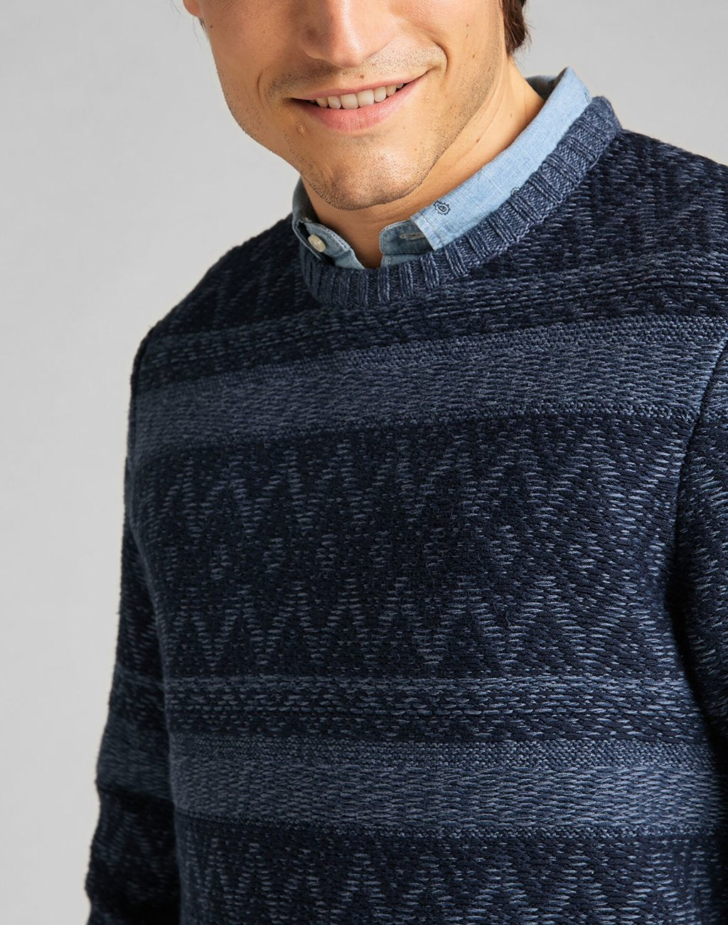 MĘSKI SWETER LEE CREW SEAS KNIT NAVY L83GNW35 112140936