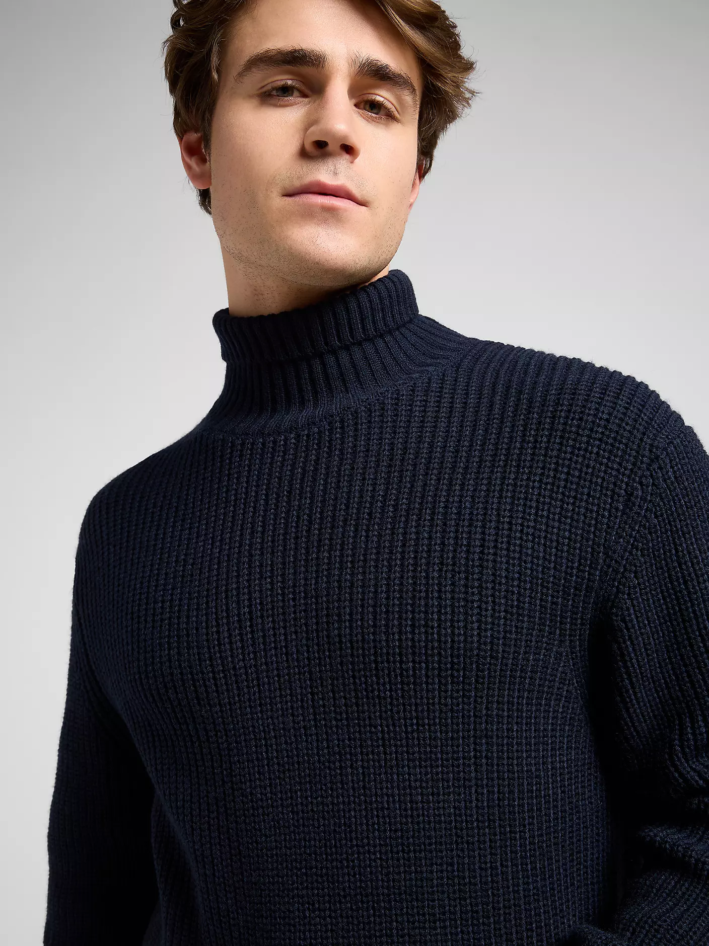 MĘSKI SWETER LEE HEAVY TURTLE NECK RIVET NAVY 112370542