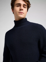 MĘSKI SWETER LEE HEAVY TURTLE NECK RIVET NAVY 112370542