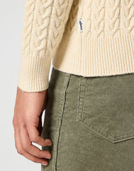 MĘSKI SWETER WRANGLER HALF ZIP KNIT ECRU 112357290