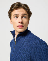 MĘSKI SWETER WRANGLER HALF ZIP KNIT NAVY 112357291