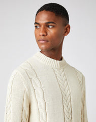MĘSKI SWETER WRANGLER HEMP KNIT NATURAL ECRU W8C1QXC03 112141662