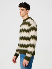 Męski Sweter Wrangler Striped Sweater Ivy Green 112371558