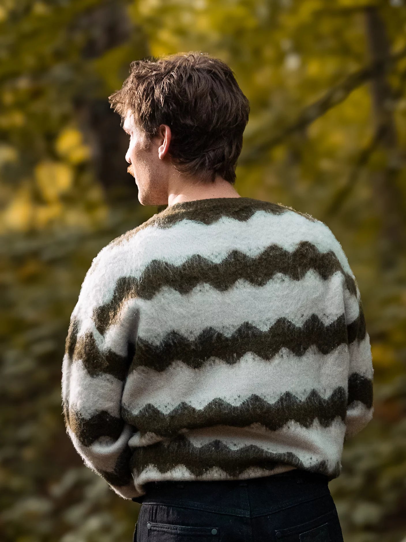 Męski Sweter Wrangler Striped Sweater Ivy Green 112371558