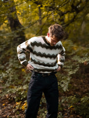 Męski Sweter Wrangler Striped Sweater Ivy Green 112371558