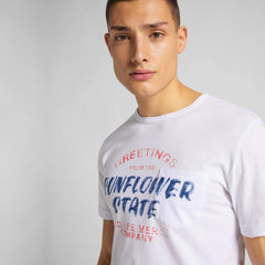 MĘSKI T-SHIRT LEE SS POSTER TEE WHITE L63EFE12 112114994