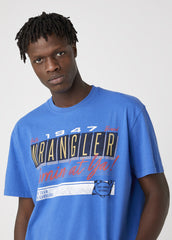 MĘSKI T-SHIRT WRANGLER SS CAR TEE WRANGLER BLUE W7APGFX05 112131358