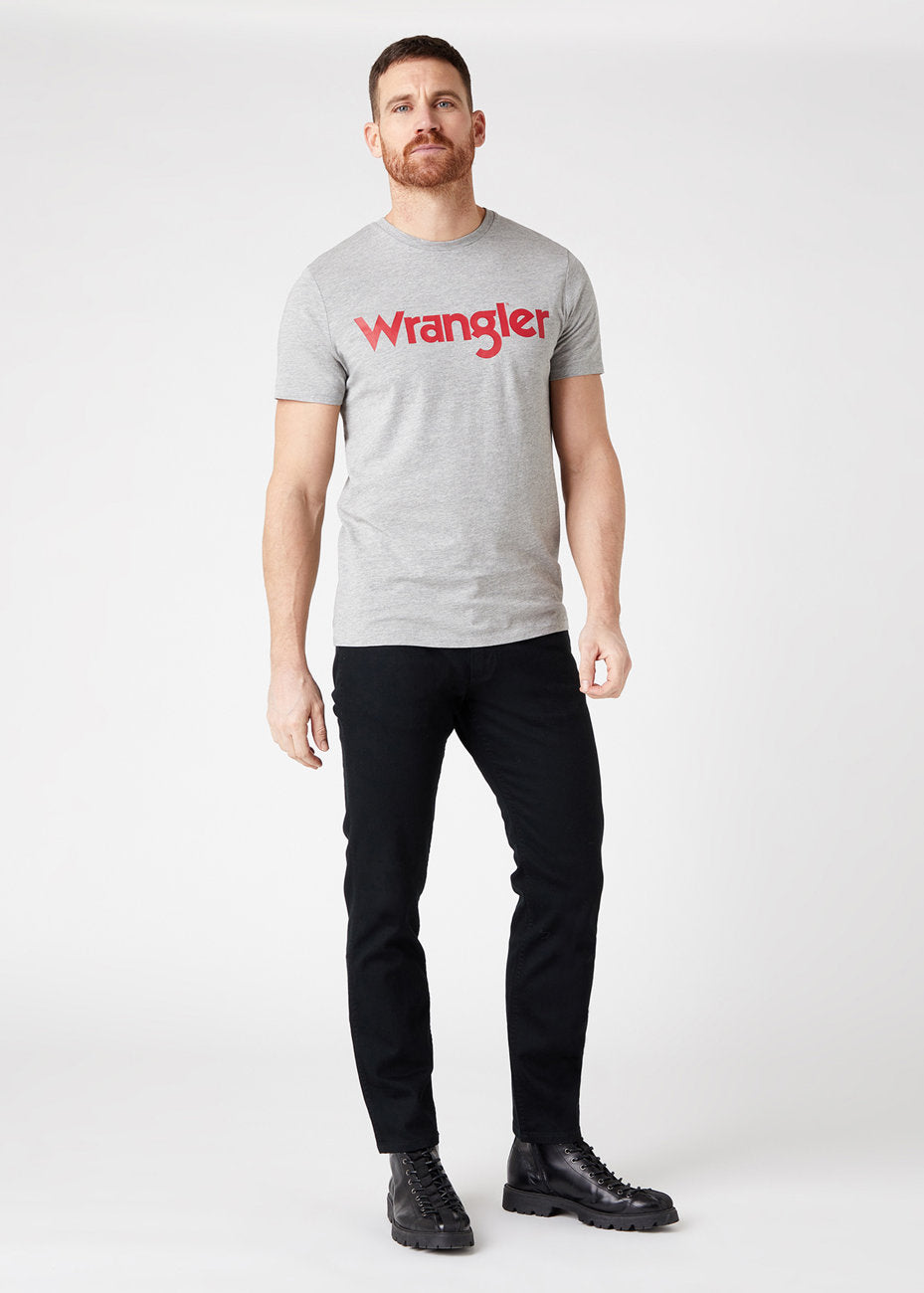 MĘSKI T-SHIRT WRANGLER SS LOGO TEE MID GREY W7M0D3XTT 112131861