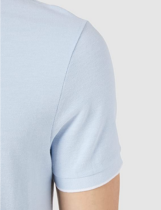 MĘSKI T-SHIRT WRANGLER SS REFINED POLO CERULEAN BLUE W7MDK5XVT 112131917