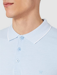 MĘSKI T-SHIRT WRANGLER SS REFINED POLO CERULEAN BLUE W7MDK5XVT 112131917