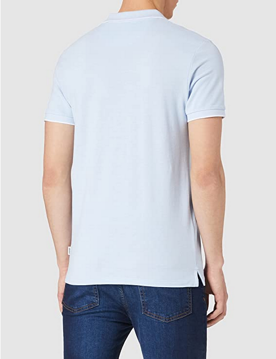 MĘSKI T-SHIRT WRANGLER SS REFINED POLO CERULEAN BLUE W7MDK5XVT 112131917