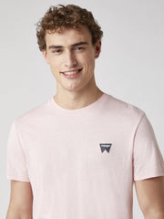MĘSKI T-SHIRT WRANGLER SS SIGN OFF TEE SILVER PINK W7C07D3TU 112131607