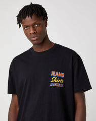 MĘSKI T-SHIRT WRANGLER SS TEXT TEE BLACK W7AZGF100 112131371