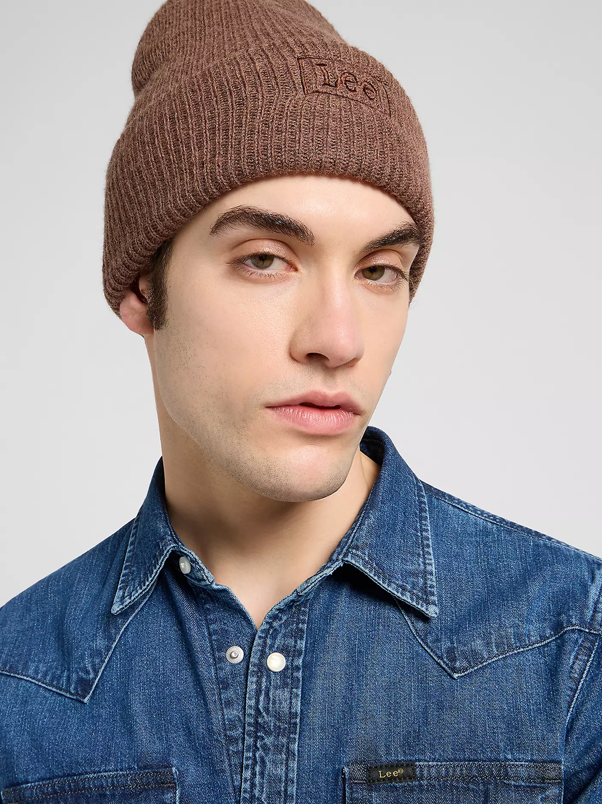 MĘSKIE CZAPKA LEE CORE BEANIE LUXE BROWN 112372706