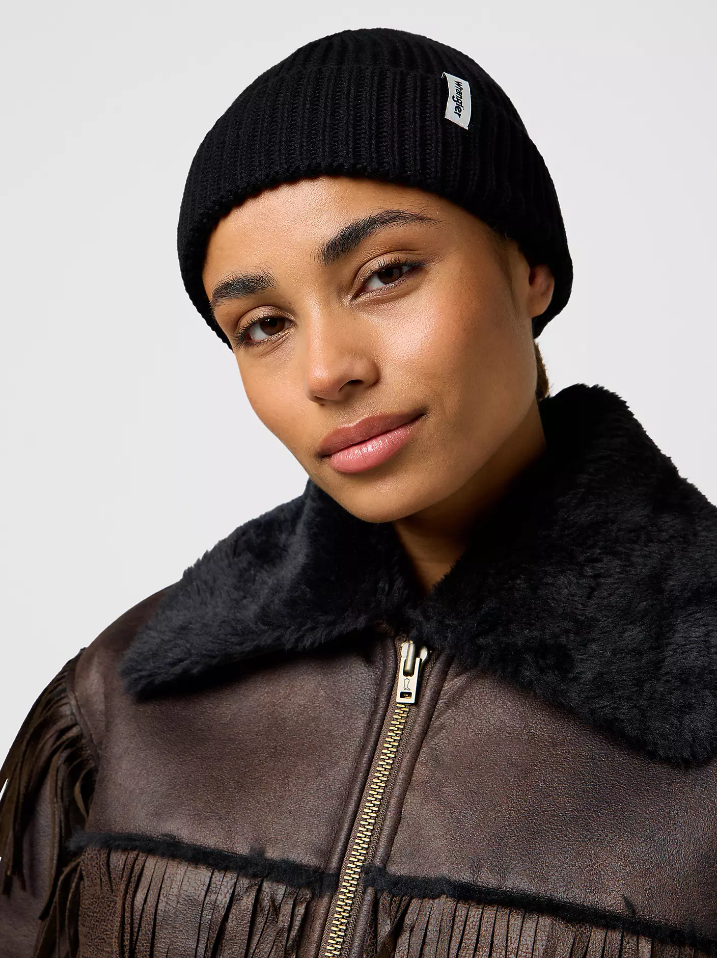 MĘSKIE CZAPKA WRANGLER SIGN OFF BEANIE BLACK 112372405