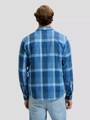 MĘSKIE KOSZULA LEE CLEAN WESTERN SHIRT INDIGO PLAID 112376567