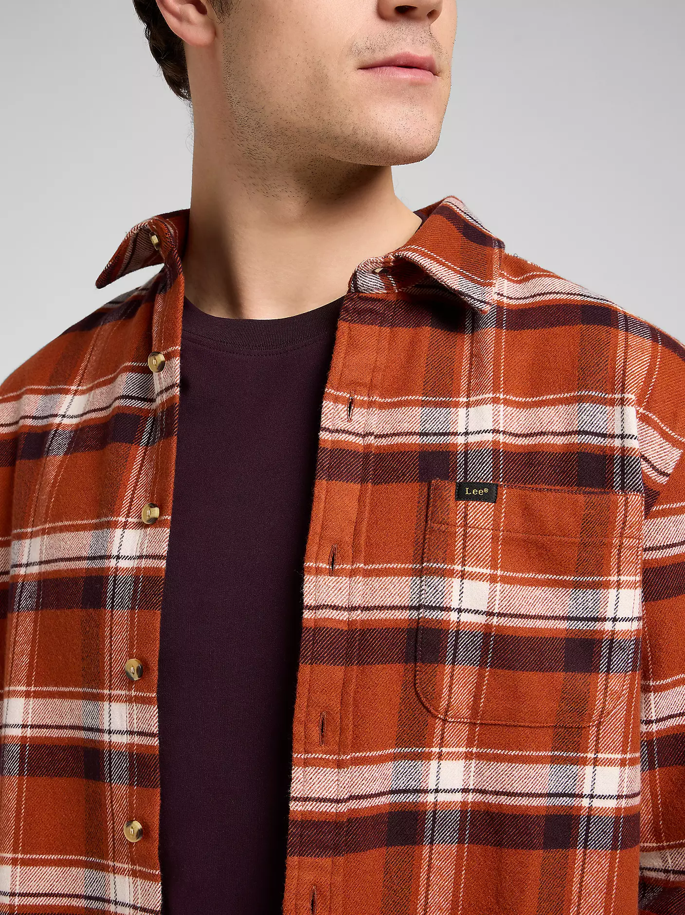 MĘSKIE KOSZULA LEE MERCANTILE SHIRT RUSTY CLAY PLAID 112370563