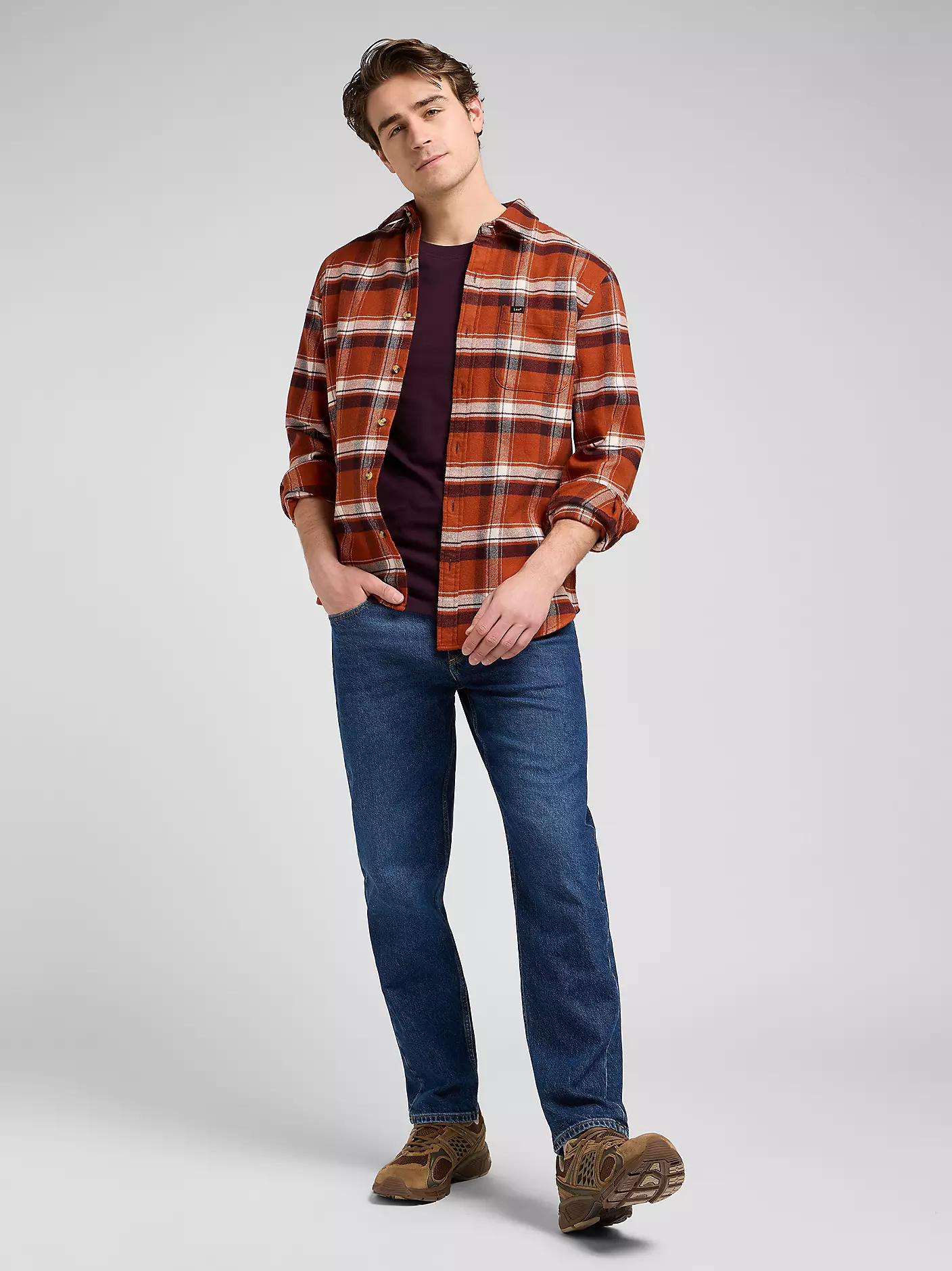 MĘSKIE KOSZULA LEE MERCANTILE SHIRT RUSTY CLAY PLAID 112370563