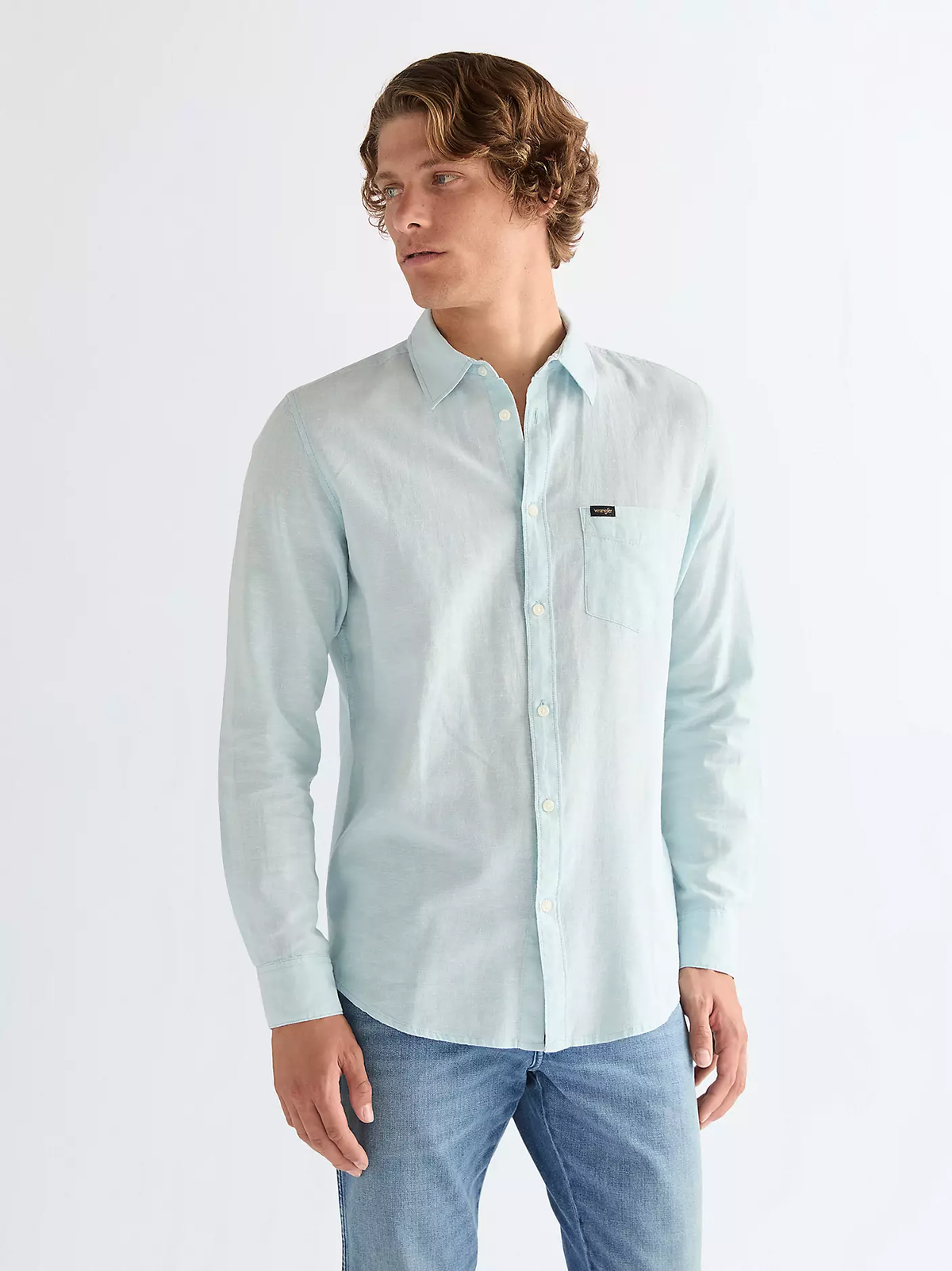 MĘSKIE KOSZULA WRANGLER 1 PKT SHIRT FORGET ME NOT 112378039