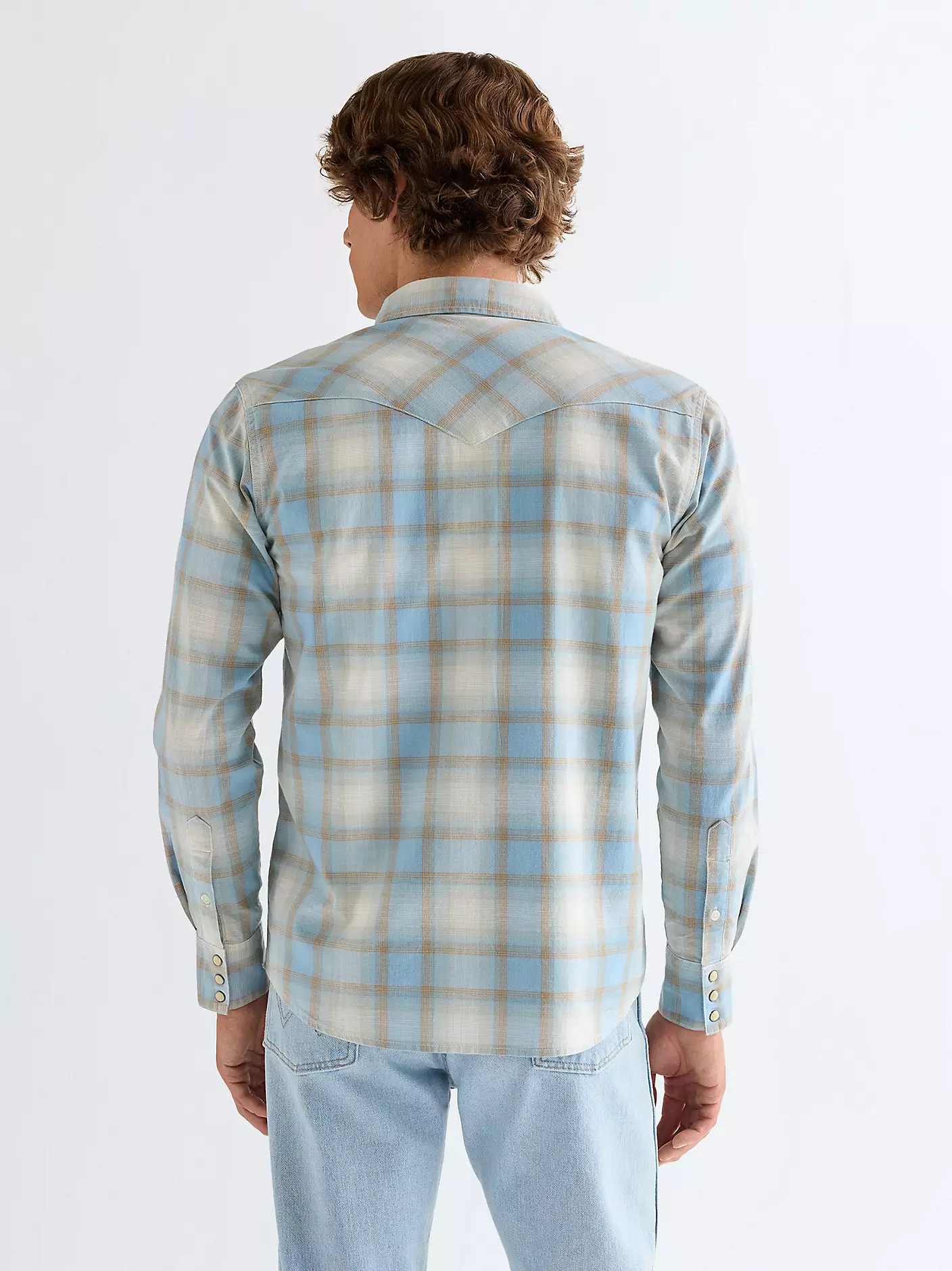 MĘSKIE KOSZULA WRANGLER WESTERN SHIRT BLUE TAN 112378118