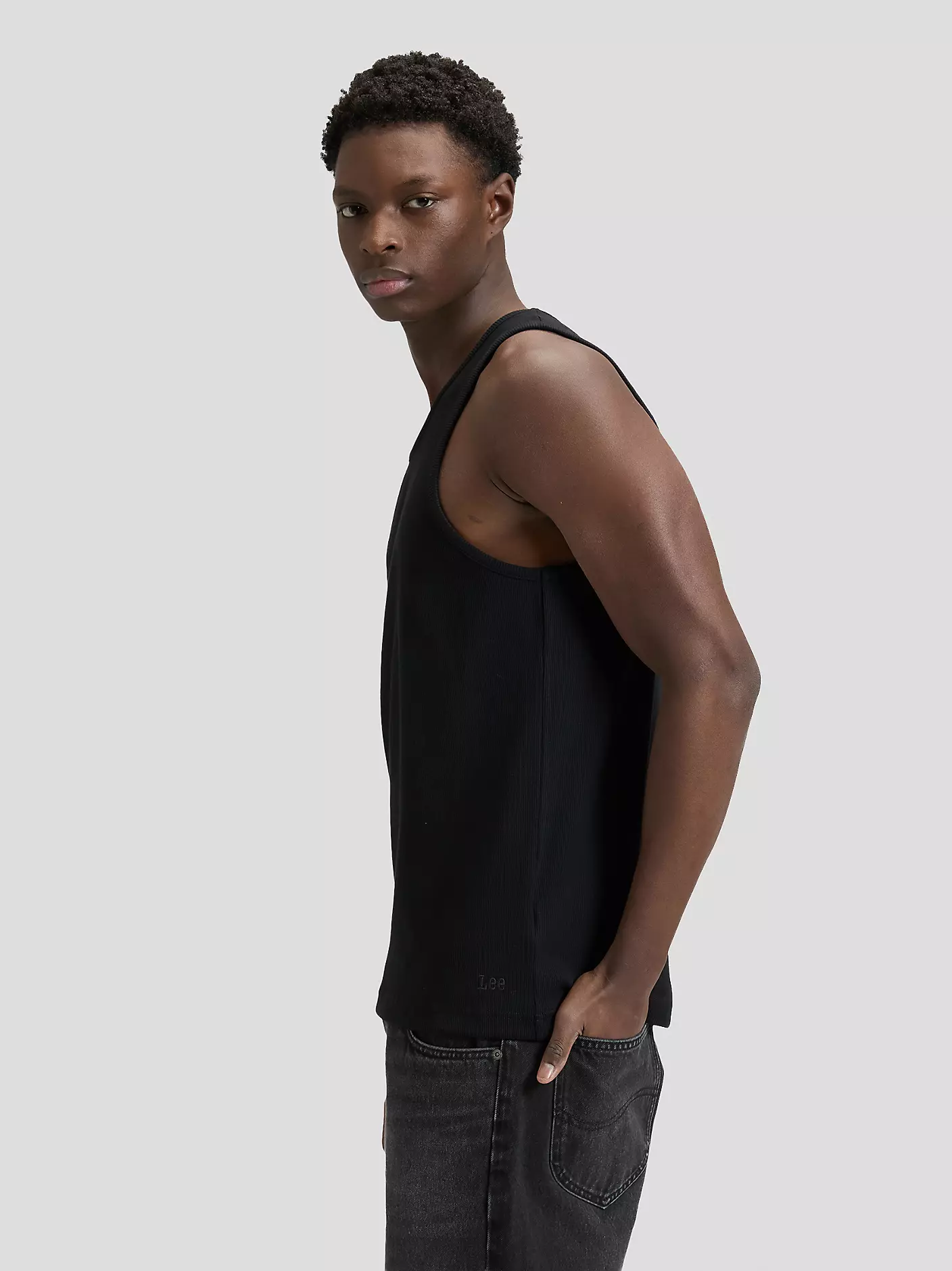 MĘSKIE KOSZULKA LEE RIBBED TANK BLACK 112376486