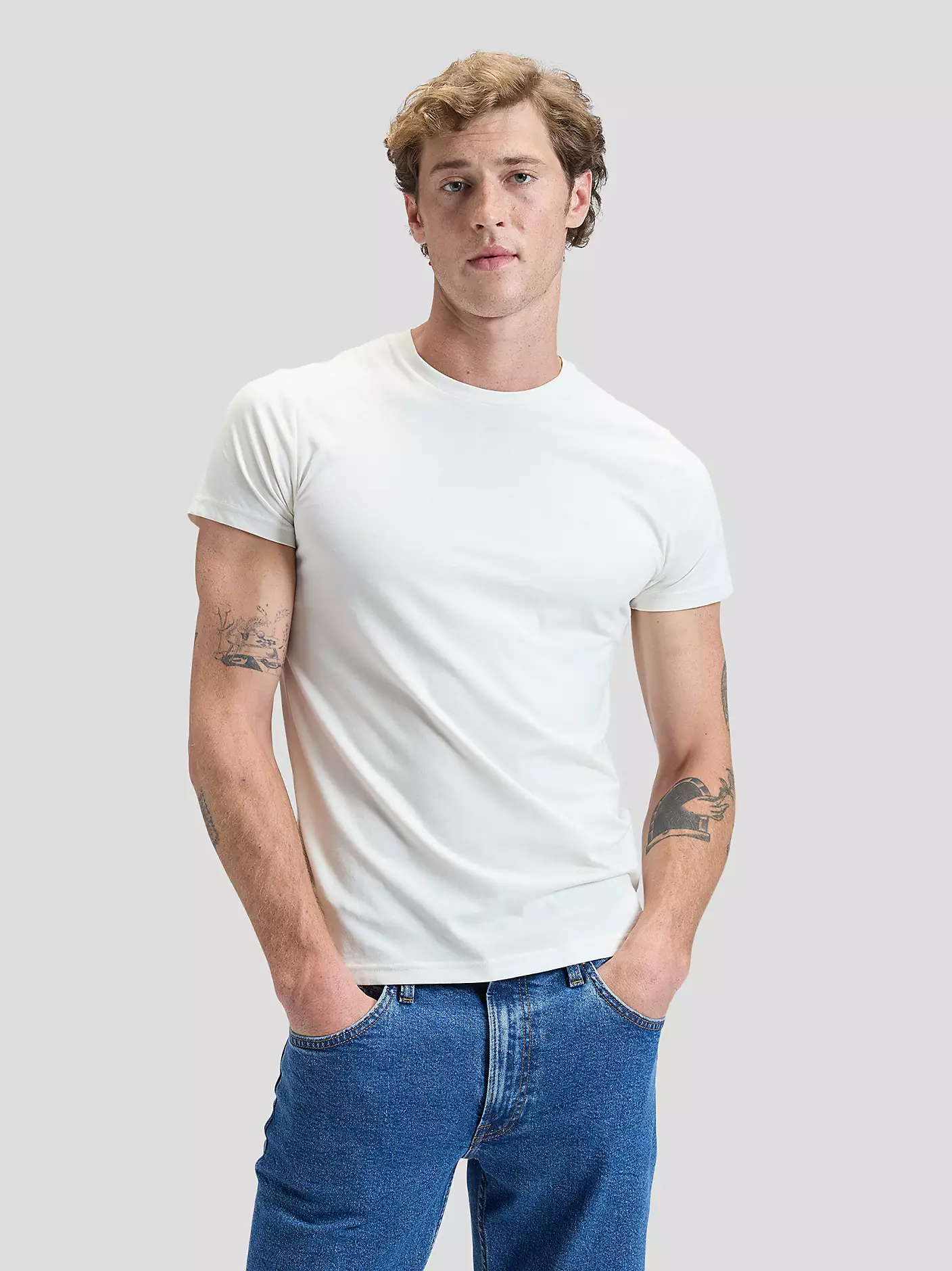 MĘSKIE KOSZULKA LEE TWIN PACK CREW ACADEMY BLUE NATURAL 112376923