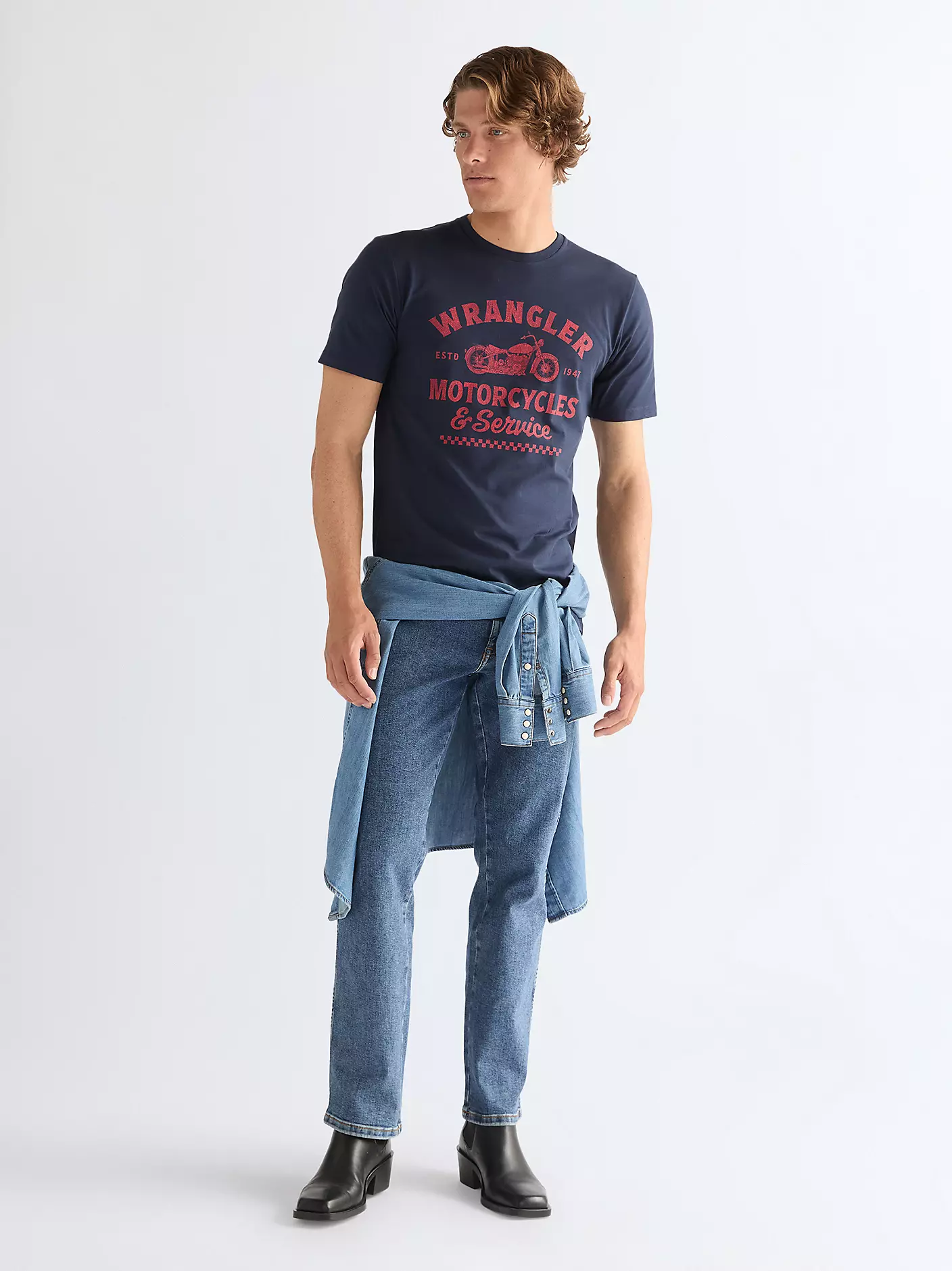 MĘSKIE KOSZULKA WRANGLER AMERICANA TEE NAVY 112378504
