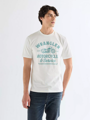 MĘSKIE KOSZULKA WRANGLER AMERICANA TEE WORN WHITE 112377951