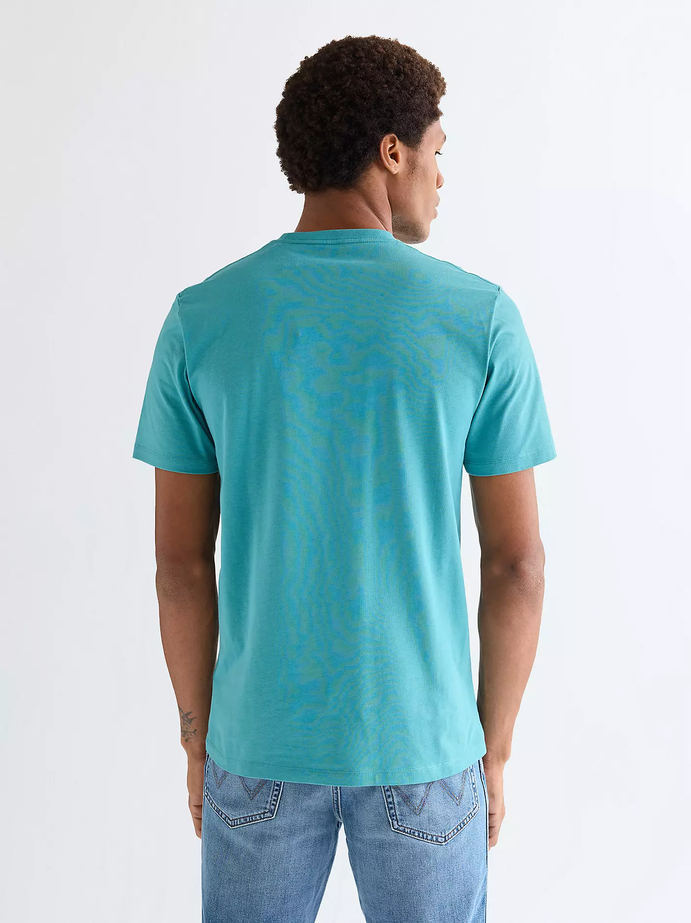 MĘSKIE KOSZULKA WRANGLER EMBROIDERY TEE BRITTANY BLUE 112377990