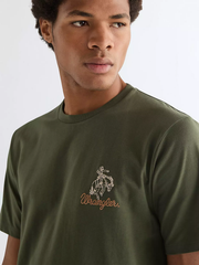 MĘSKIE KOSZULKA WRANGLER EMBROIDERY TEE DEEP DEPTHS 112377989