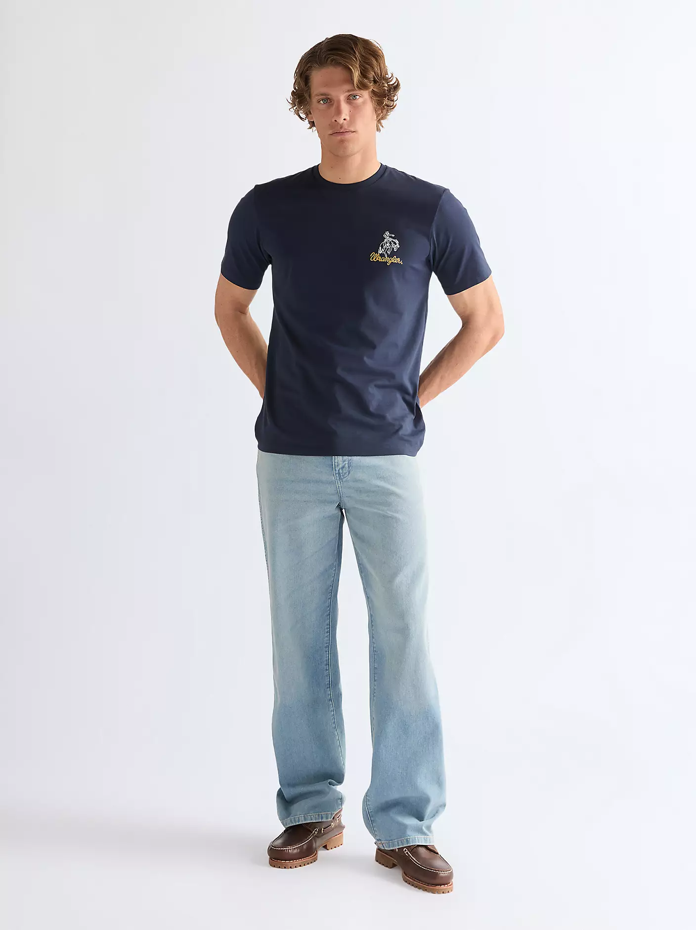 MĘSKIE KOSZULKA WRANGLER EMBROIDERY TEE NAVY 112377986