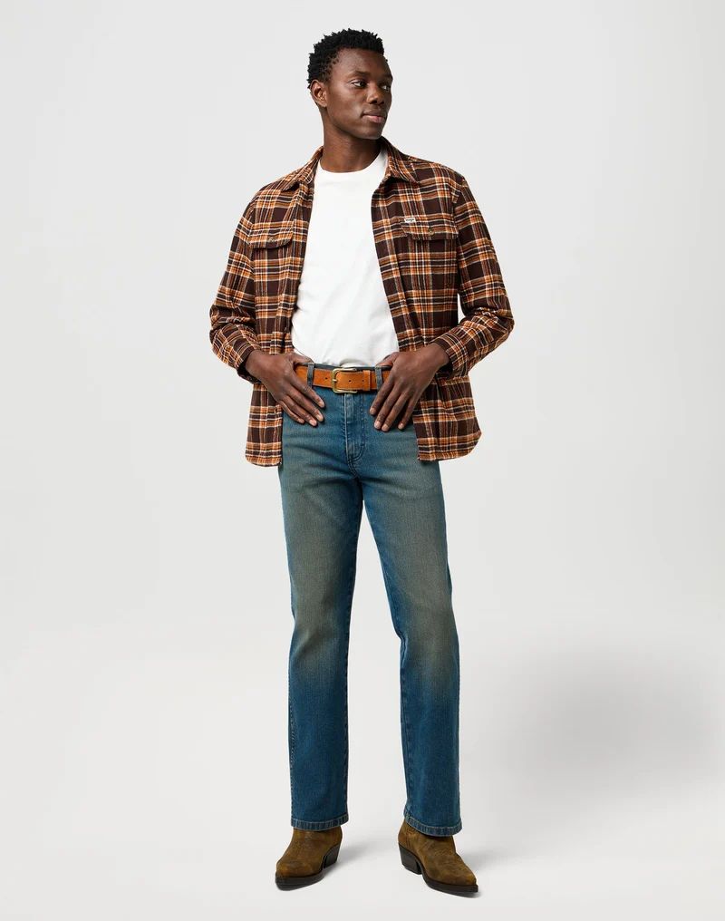 MĘSKIE PASEK WRANGLER WESTERN STITCH BELT COGNAC 112372621