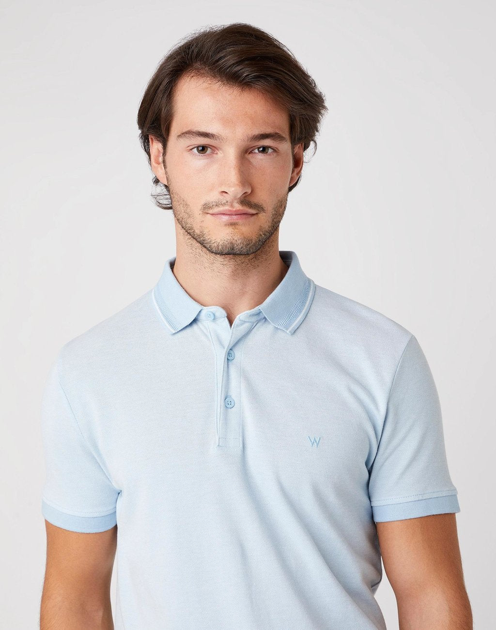 MĘSKIE POLO WRANGLER SS REFINED POLO CERULEAN BLUE W7AFKHXVT 112131336