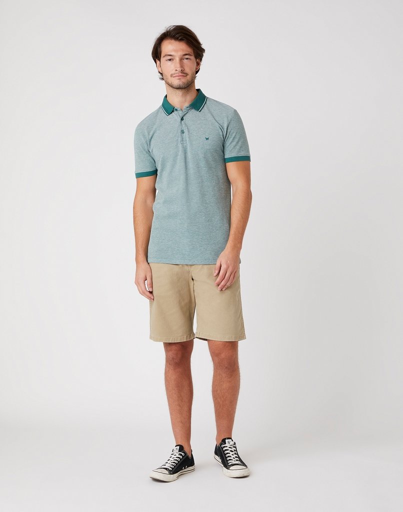 MĘSKIE POLO WRANGLER SS REFINED POLO MALLARD GREEN W7AFKHG28 112131333
