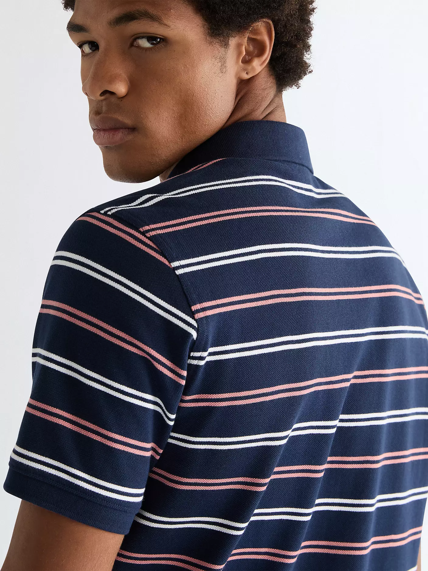MĘSKIE POLO WRANGLER STRIPE POLO SHIRT NAVY 112378537