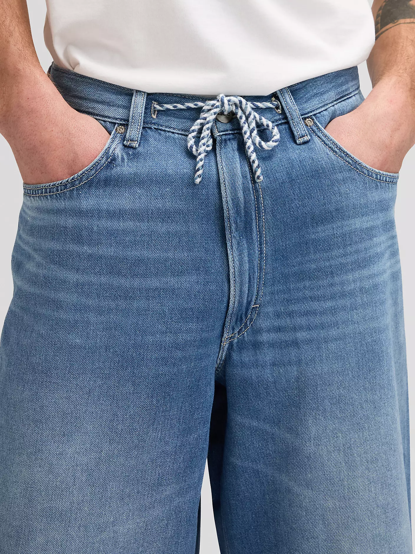 MĘSKIE SPODENKI JEANSOWE LEE JORT WITH DRAWSTRING MID STONE 112376309
