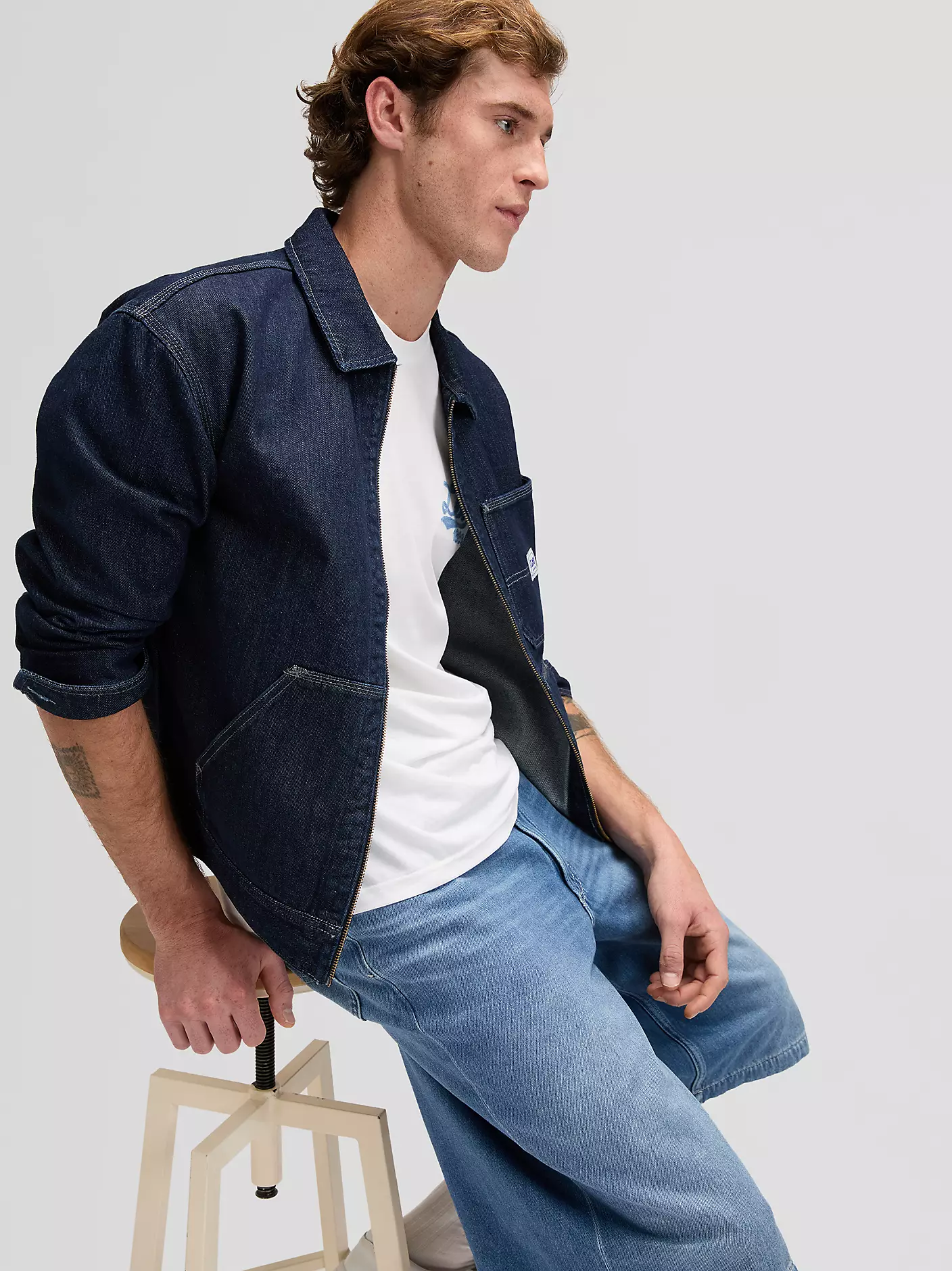 MĘSKIE SPODENKI JEANSOWE LEE JORT WITH DRAWSTRING MID STONE 112376309