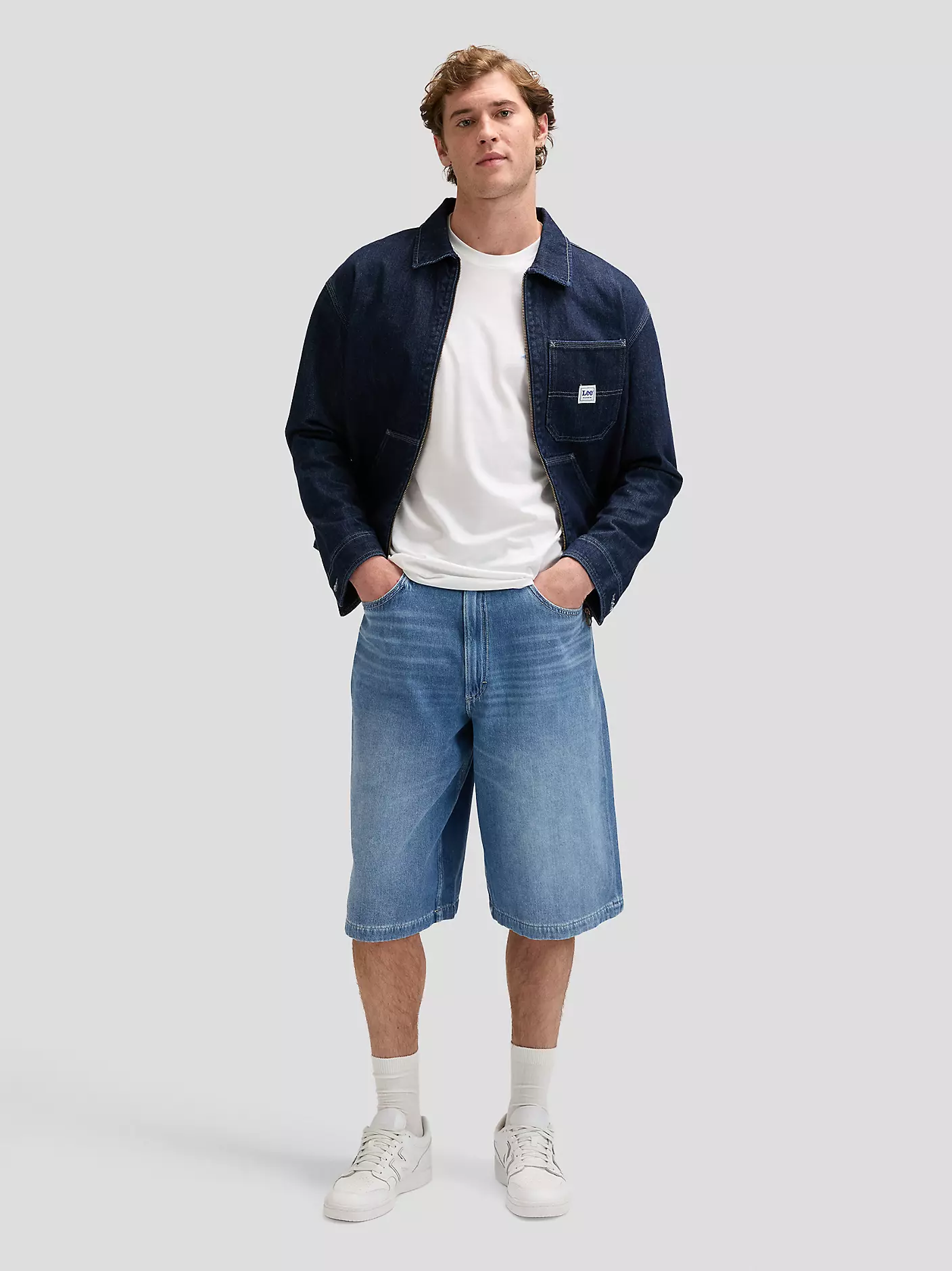 MĘSKIE SPODENKI JEANSOWE LEE JORT WITH DRAWSTRING MID STONE 112376309