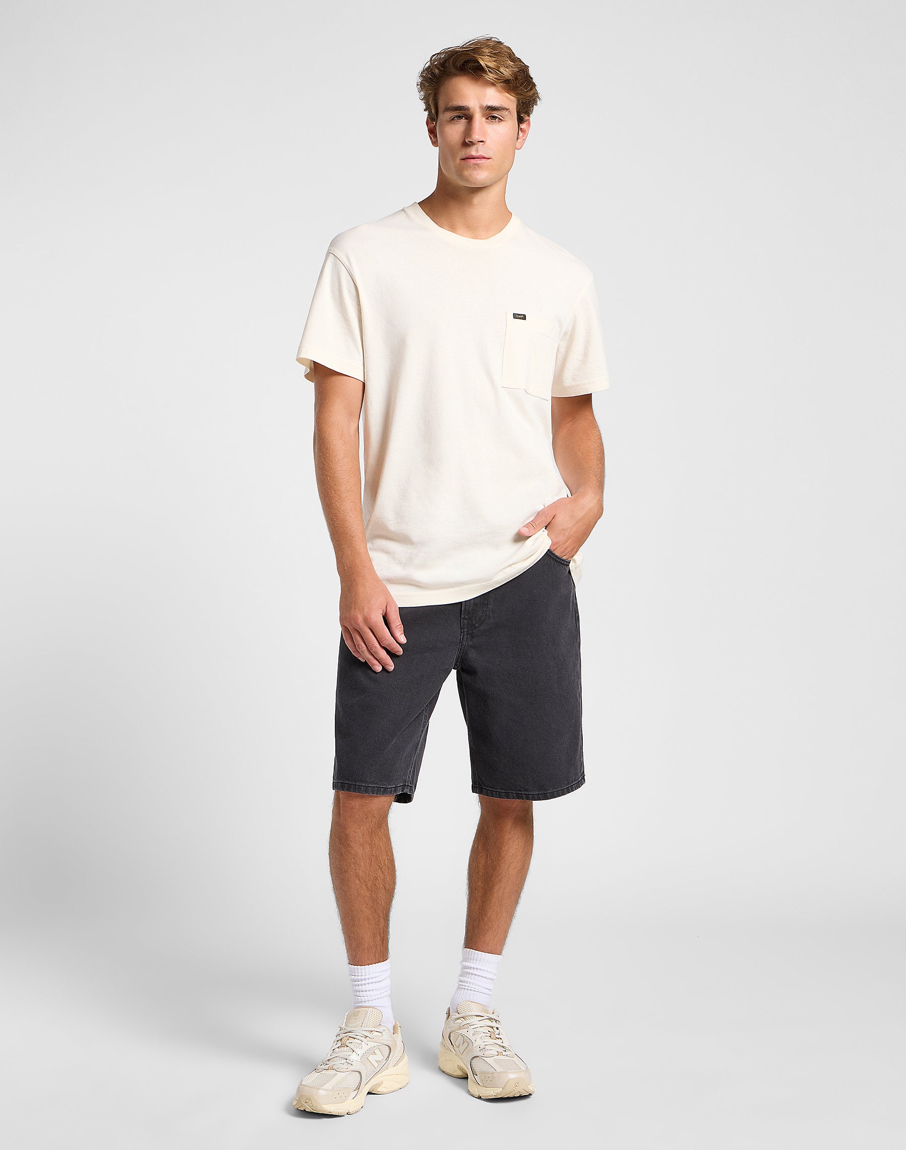 Męskie Spodenki Lee Asher Short Black Worn In 112365747