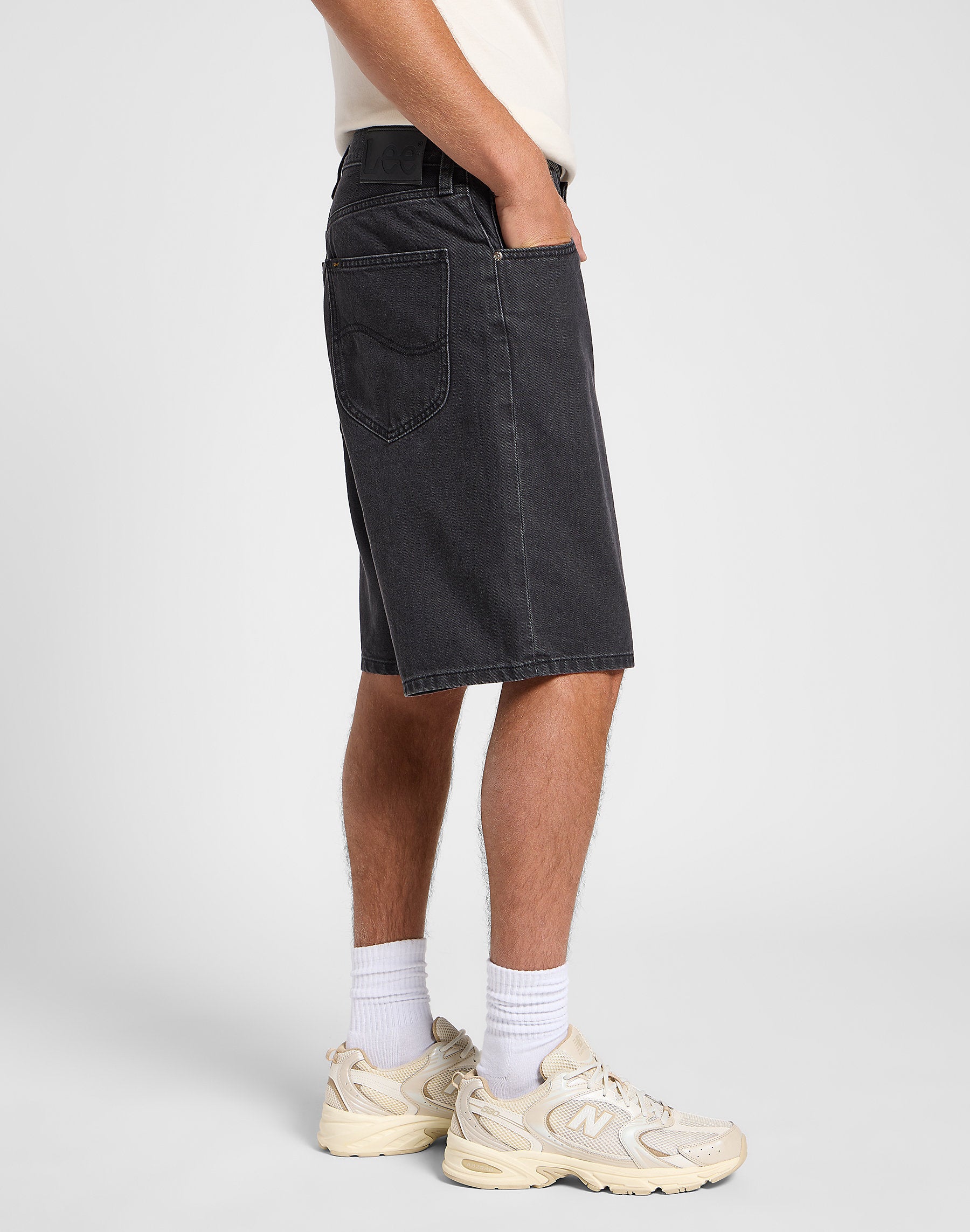Męskie Spodenki Lee Asher Short Black Worn In 112365747