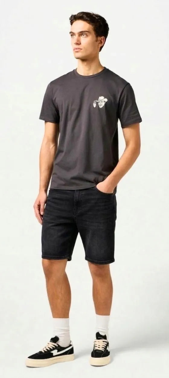 Męskie Spodenki Jeansowe Wrangler Frontier Short Black Rinse 112371345