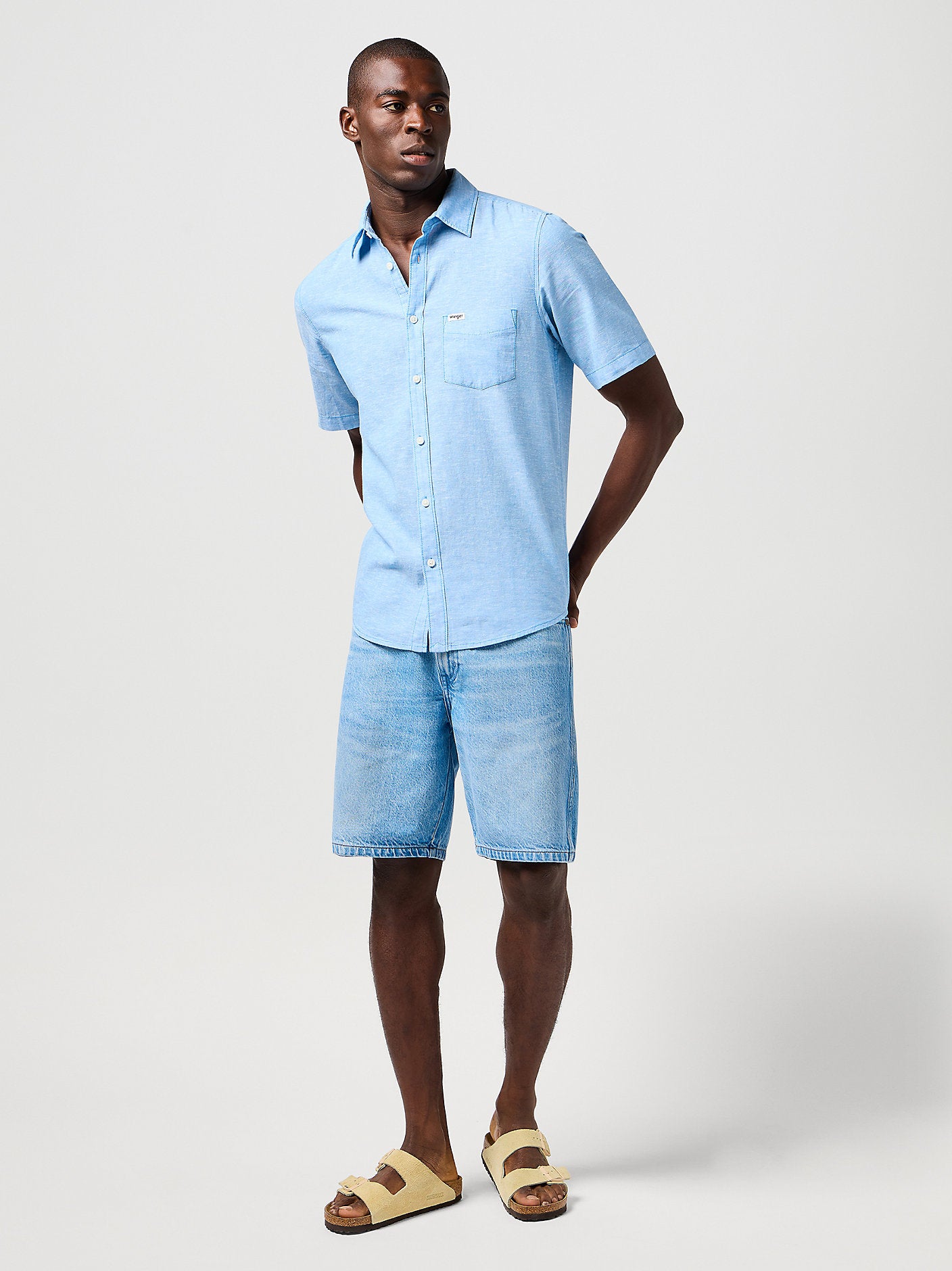 Męskie Spodenki Jeansowe Szorty Wrangler Frontier Short Frost 112362492
