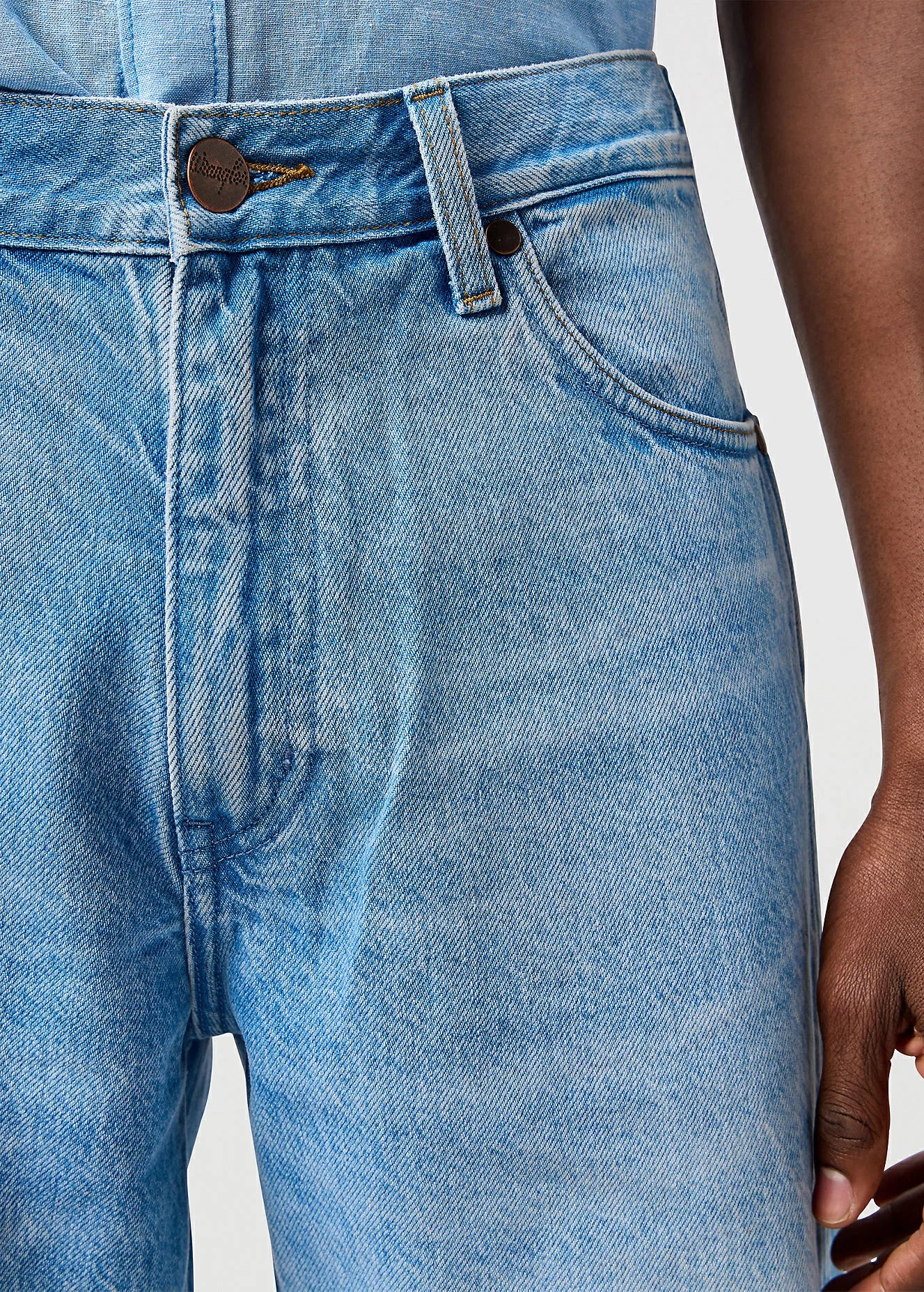 Męskie Spodenki Jeansowe Szorty Wrangler Frontier Short Frost 112362492