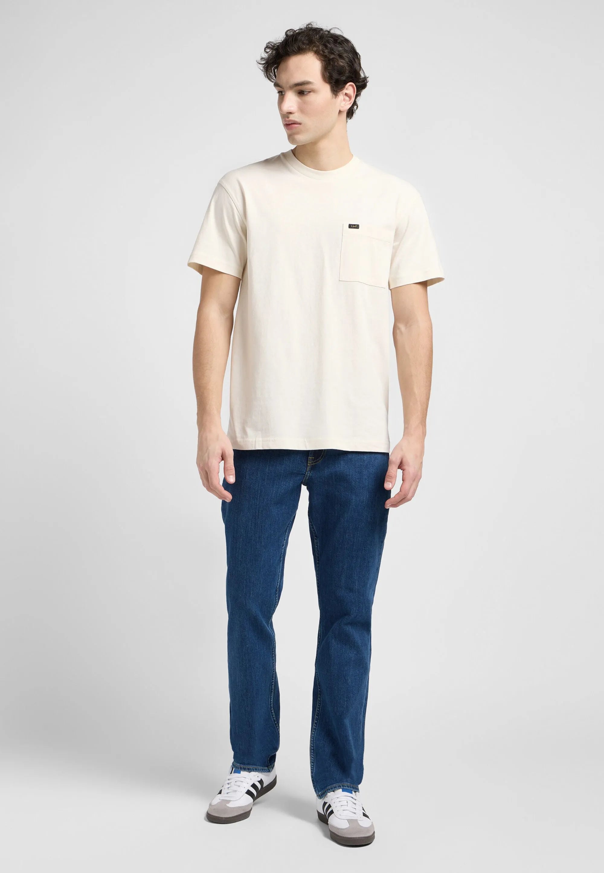 MESKIE SPODNIE JEANSOWE LEE BROOKLYN STRAIGHT MID STONEWASH 112144036