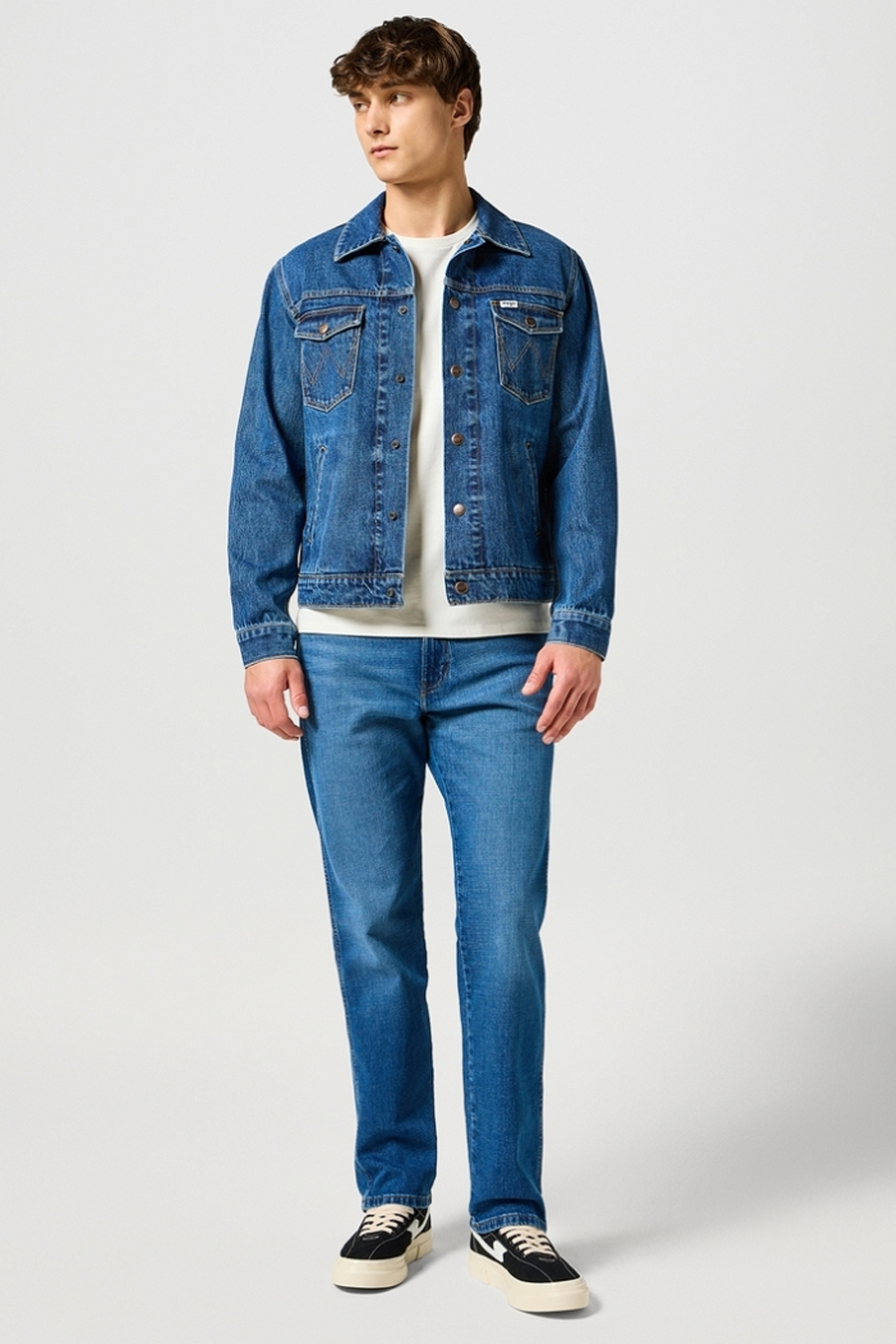 MĘSKIE SPODNIE JEANSOWE WRANGLER FRONTIER RAINDROP 112355016