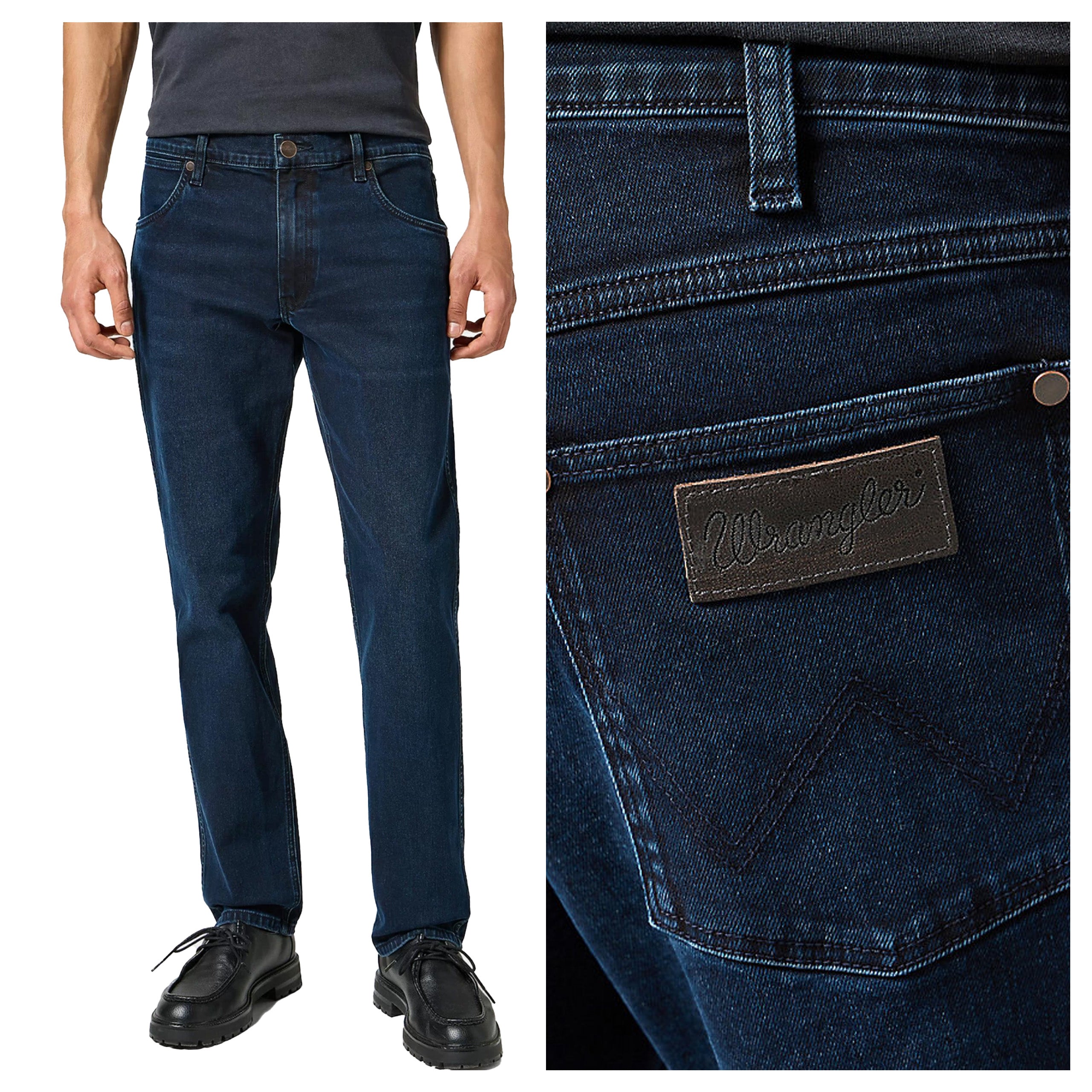 MĘSKIE SPODNIE JEANSOWE WRANGLER GREENSBORO INDIGO NOIR 112357411